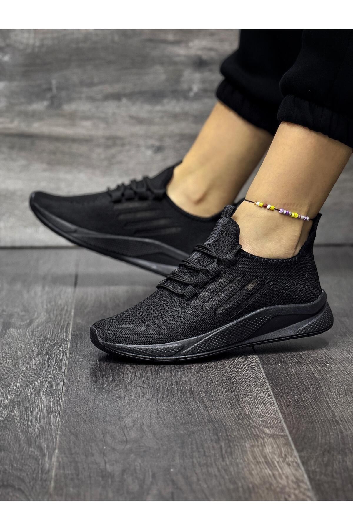 BİKAJOO Unisex Siyah Günlük Ortopedik Yumuşak Taban Günlük Sneaker BKJ0916