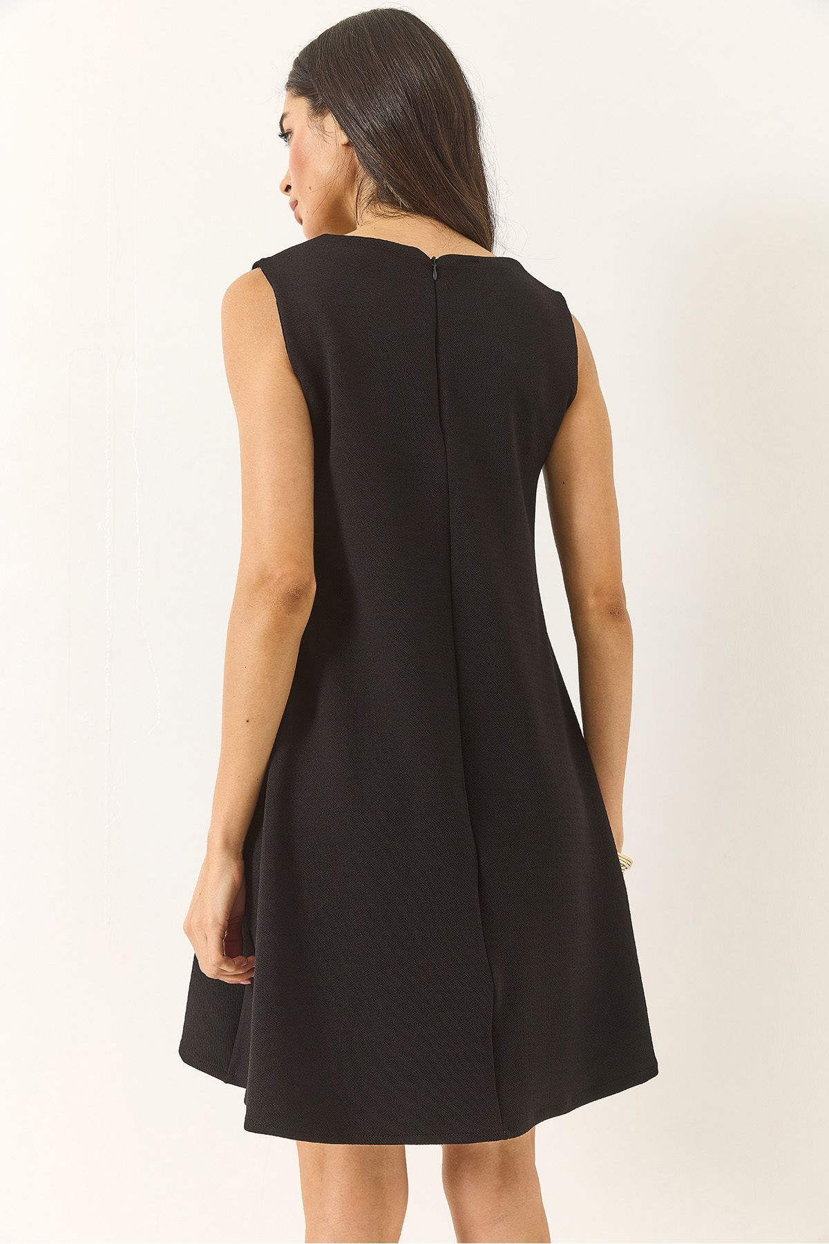 Bianco Lucci-Rochie de vară țesută cu clopoței cu bretele și fermoar ascuns 60283185 7