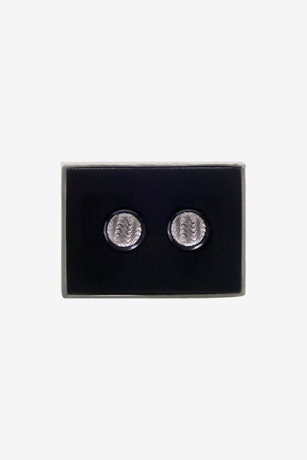 ALTINYILDIZ CLASSICS Erkek Siyah-Gümüş %100 Metal Kol Düğmesi
