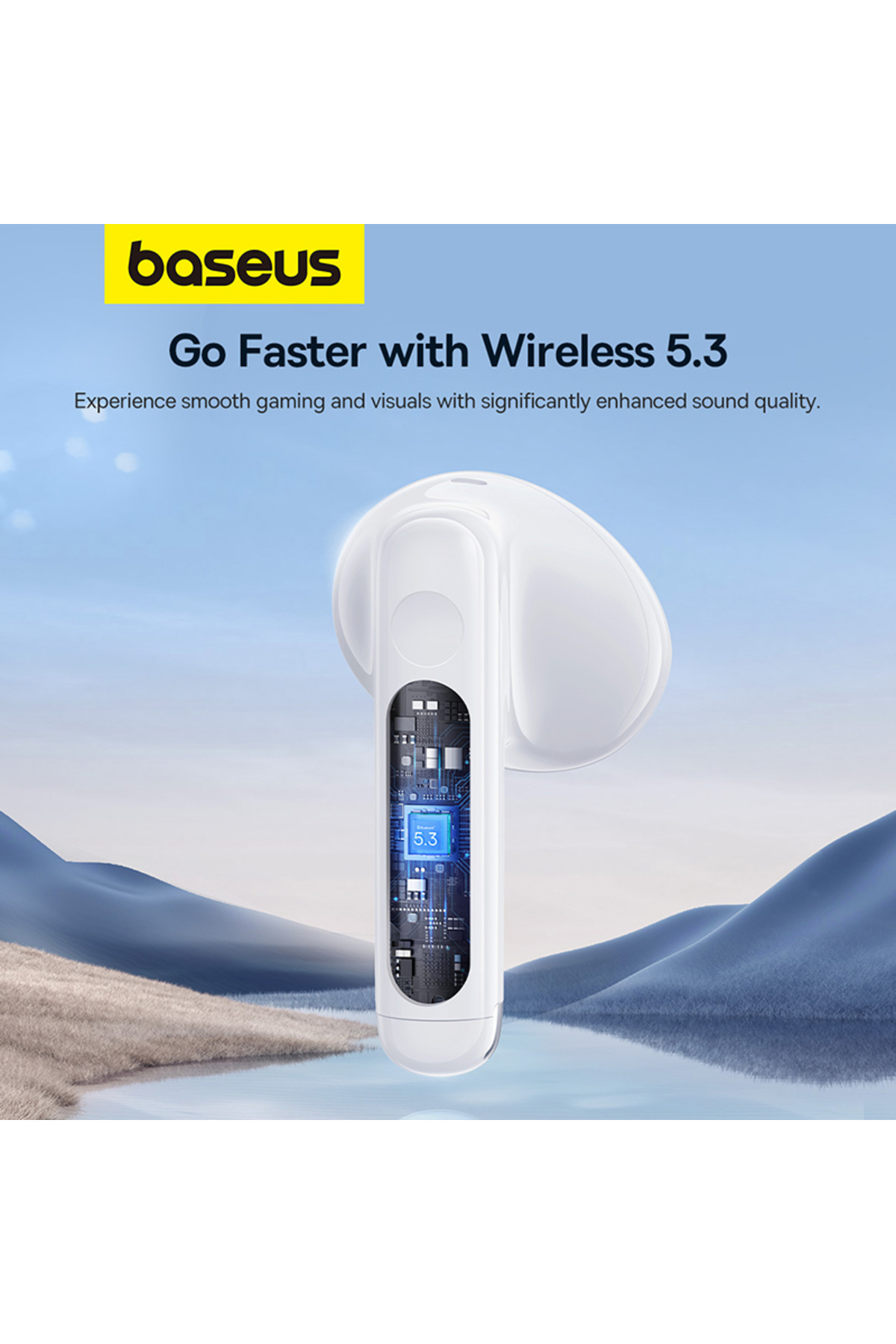 Baseus-Bowie E13 Tws Earbuds 12mm Drivers, Bt 5.3, 30h Battery, Low Latency 0.06s - White 4