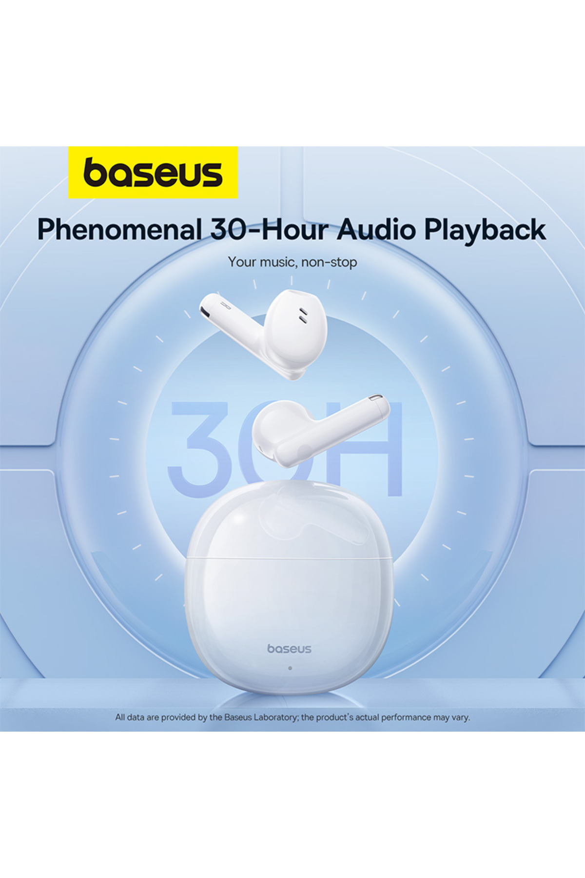 Baseus-Bowie E13 Tws Earbuds 12mm Drivers, Bt 5.3, 30h Battery, Low Latency 0.06s - White 5