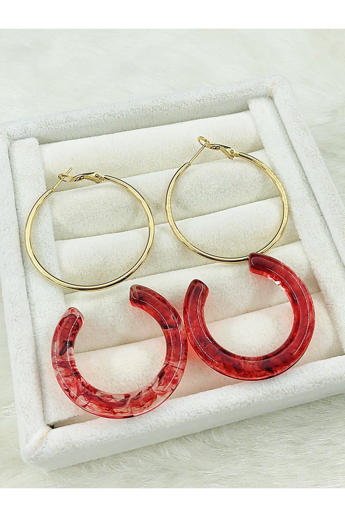 DS DİAMONDSHOP-Steel Earring Ring Model Dual Use 4 cm New Season Byçkp- 202505830 5