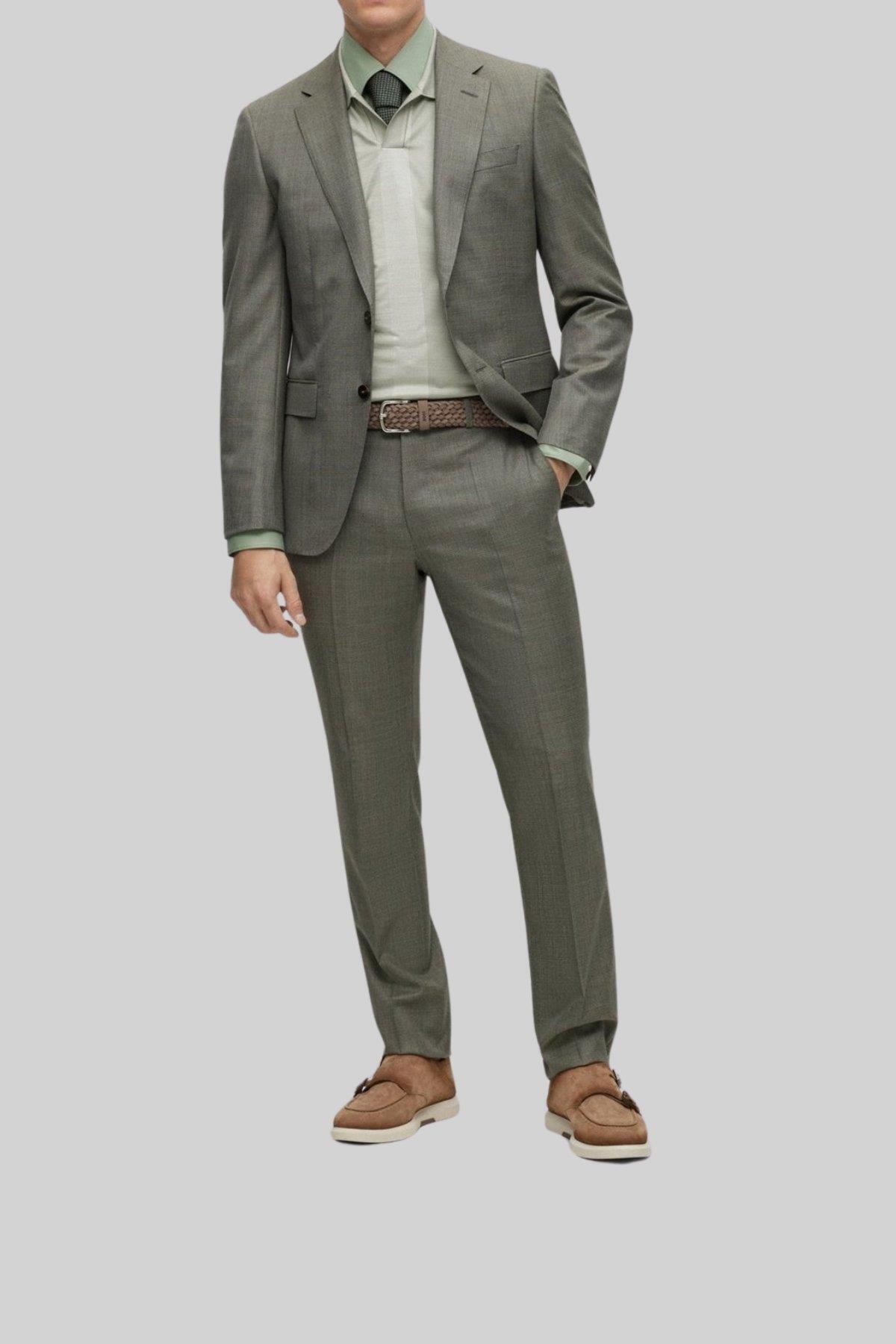 باس کت و شلوار اسلیم فیت سبز