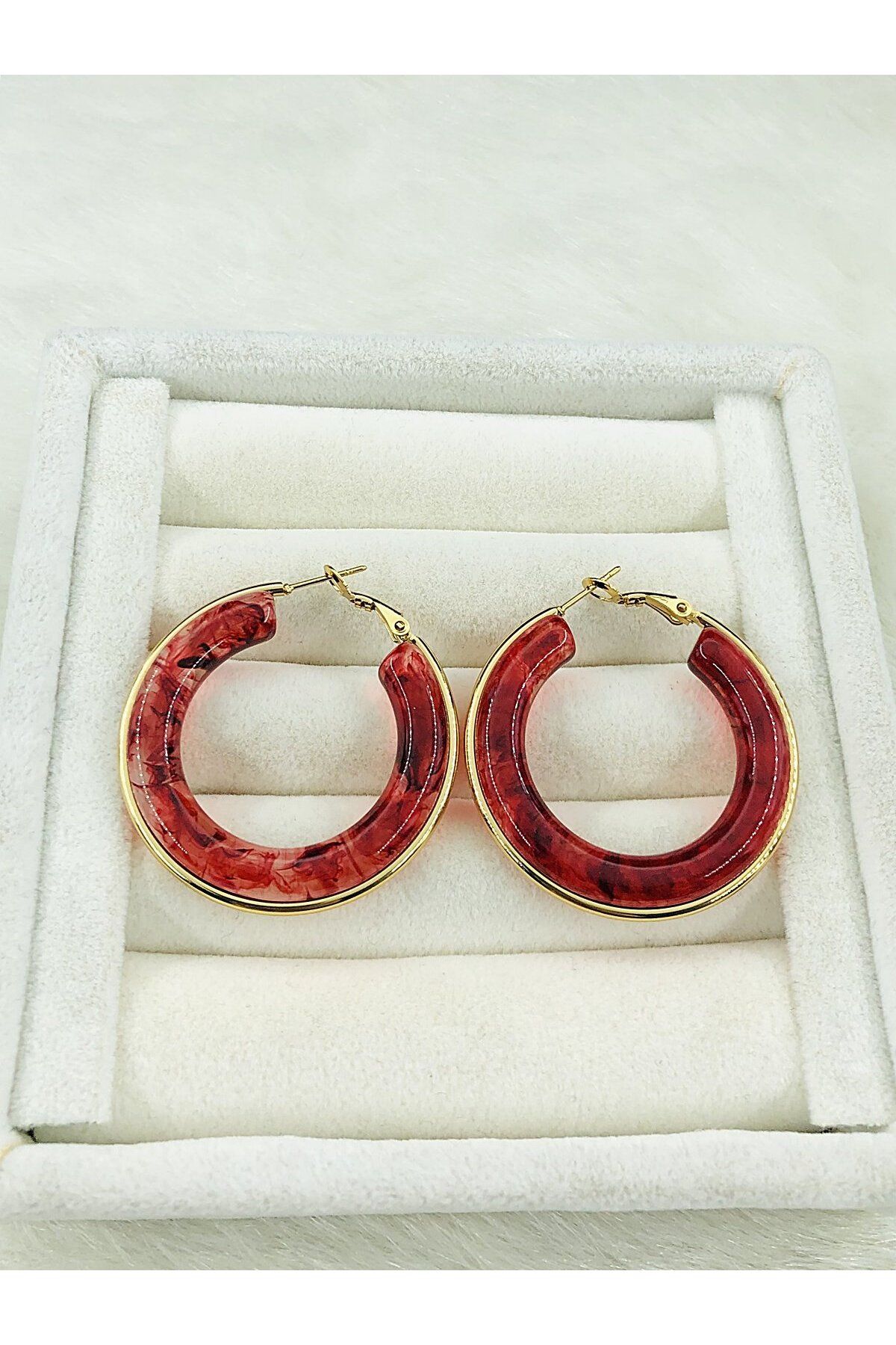 DS DİAMONDSHOP-Steel Earring Ring Model Dual Use 4 cm New Season Byçkp- 202505830 2