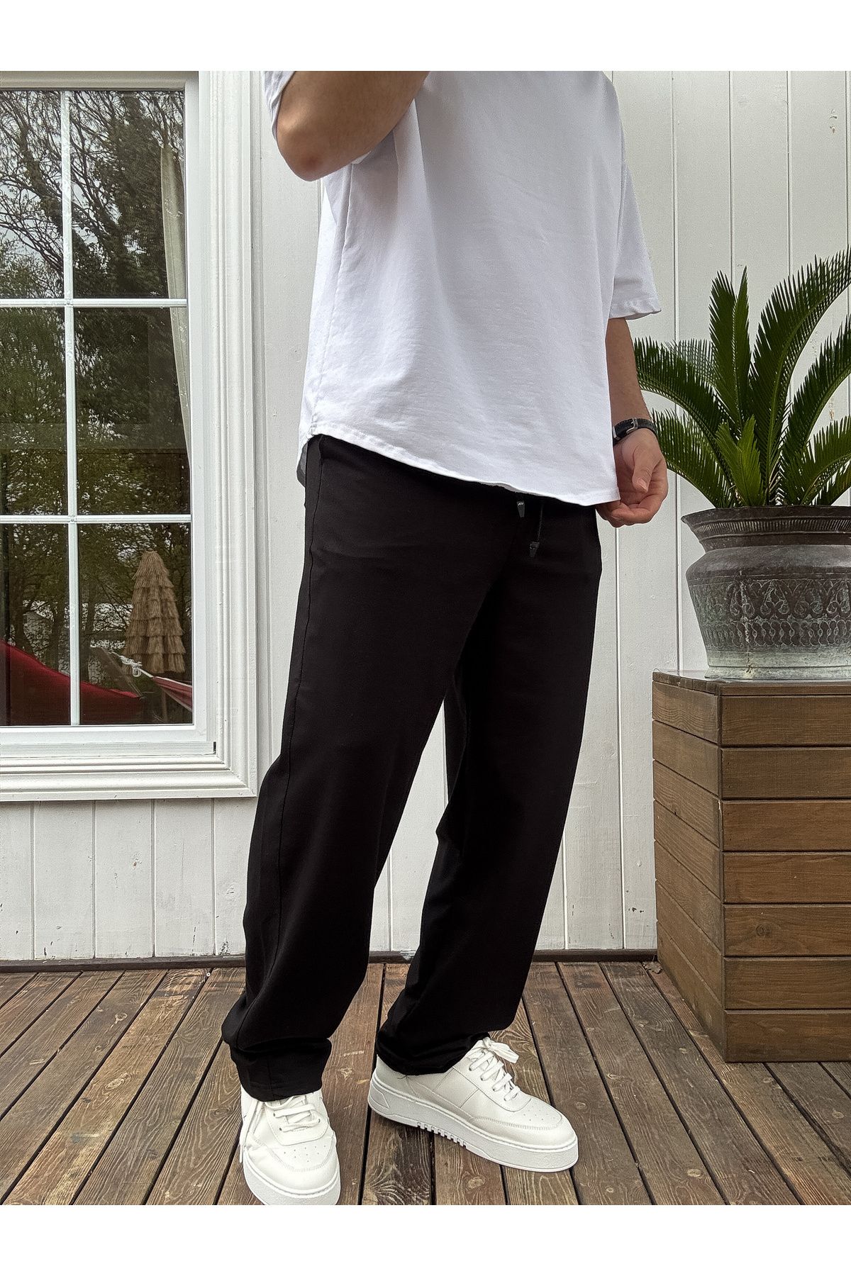BYBASICMAN-Black Basic Baggy Tracksuit Jj-711 4