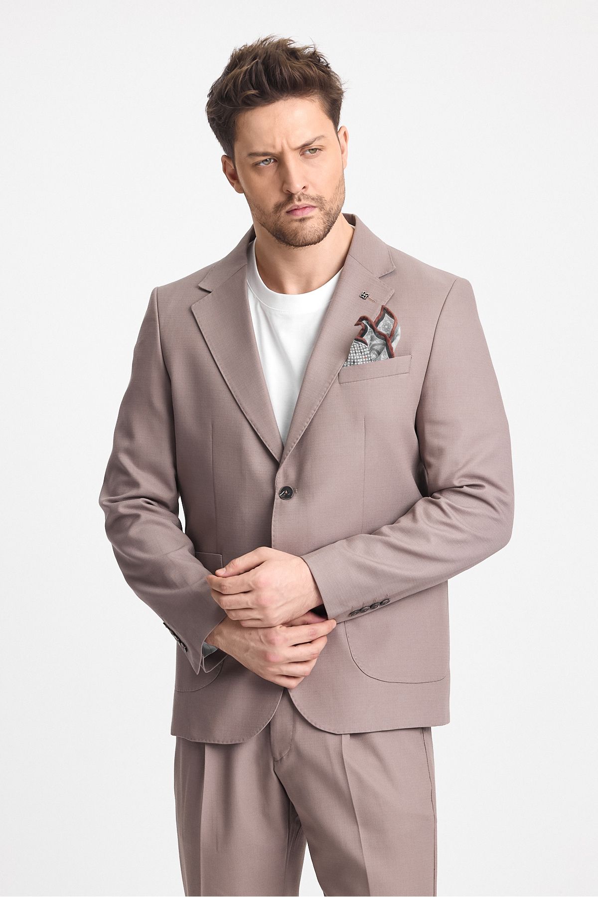 Frappoli-Venus Men's Mink 4 Seasons Comfortable Fabric Slim Fit Half Lined Sports Blazer Jacket 4