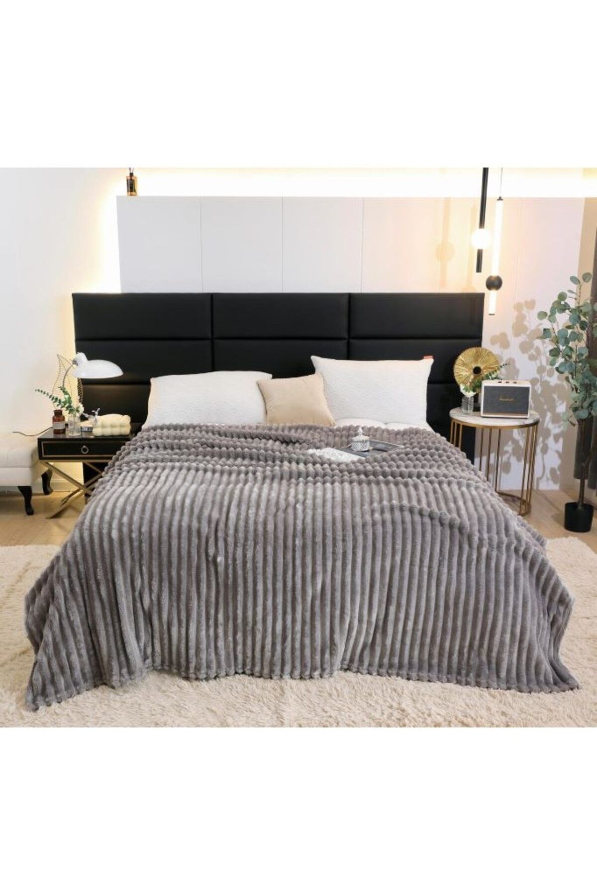 OEM Patura Cocolino, Pentru Pat Dublu, Uni, 2 Persoane, 200x230cm, Gri - 200 x 230
