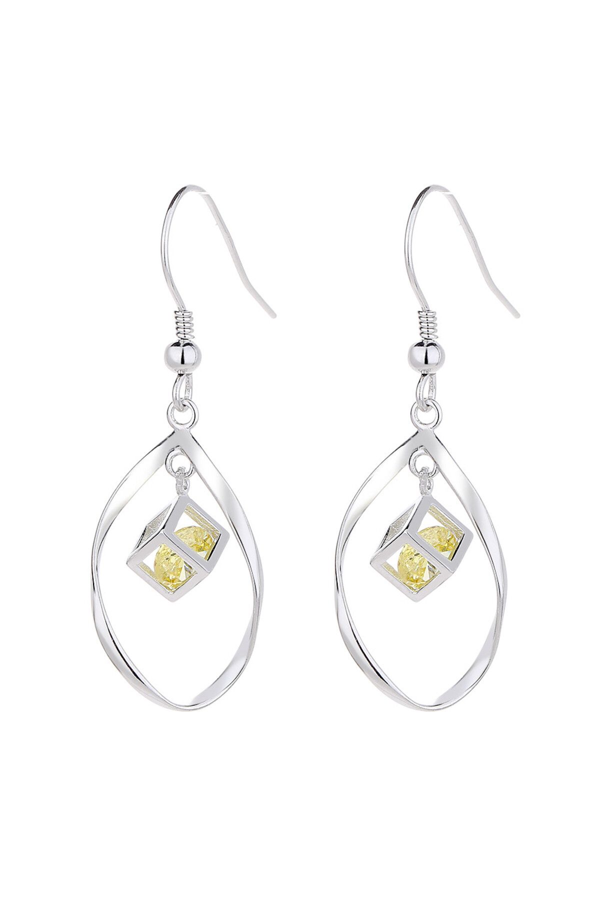 delis-925 Silver Earrings, Jw837, Elegant Model, Rhodium Plated 1