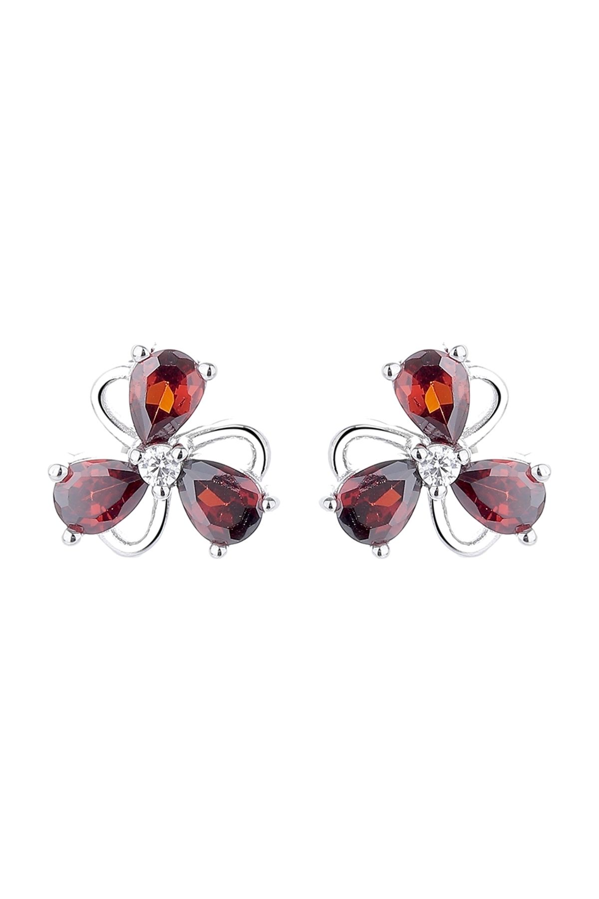 delis-Cercei Argint 925, Jw1264, Model Floare, Placati Cu Rodiu 1