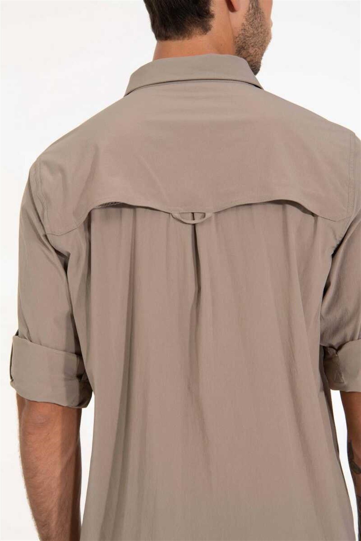 2AS-GABLIN - Ανδρικό Lycra Sweat Wicking - Μπεζ πουκάμισο εξωτερικού χώρου Quick Dry - 2ASGBL0303 6