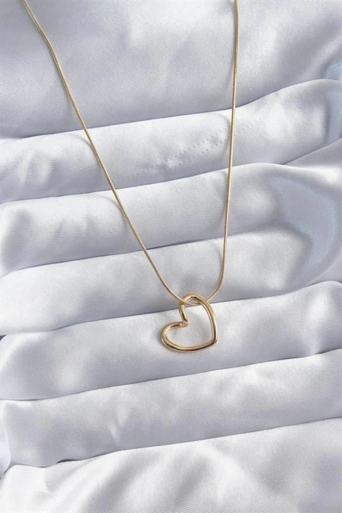EBJ 316L Steel Chain Gold Color Heart Model Women's Necklace