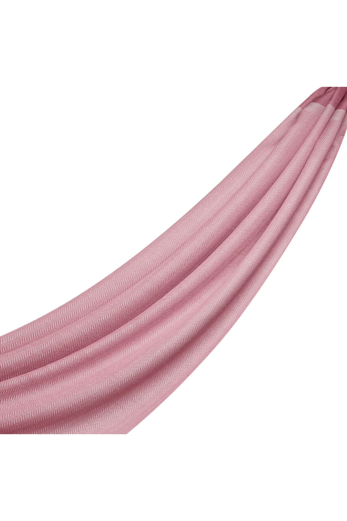 ipekevi-Dried Rose Thin Herringbone Pattern Wool Silk Shawl 1