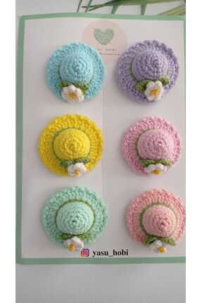 yasuhobi Yasu_Hobi Örgü Şapka Figürlü Toka Set