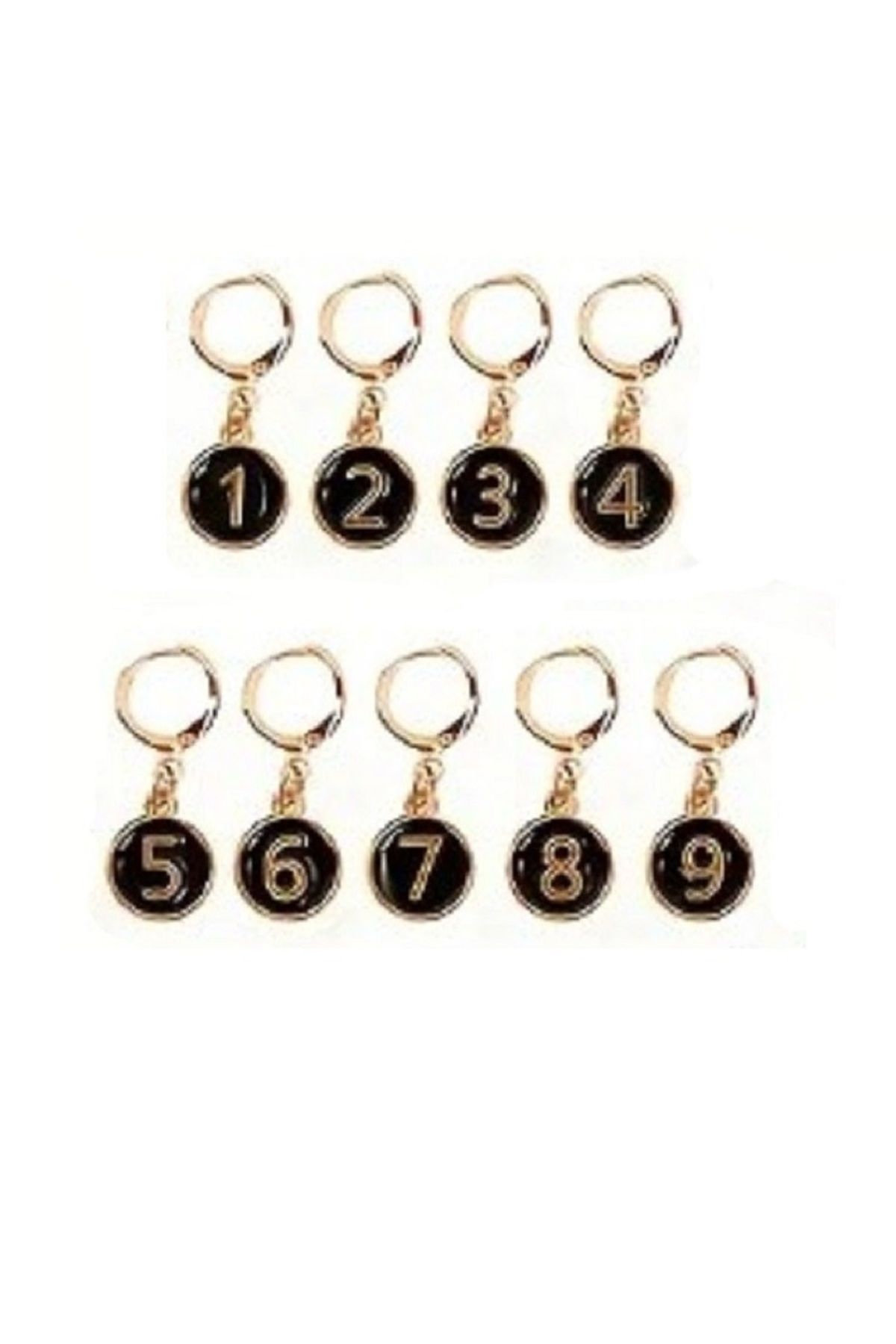 BALIM ÖRGÜ EVİ-1-9 Enamel Finish Black Stitch Marker - Purchase Enamel Finish 2