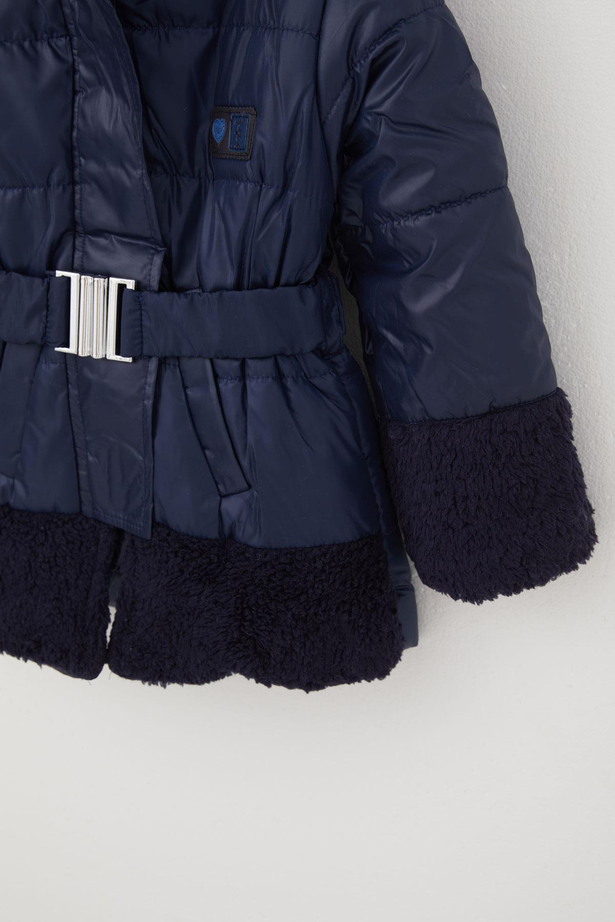 esso mandolin Kız Çocuk Mont Kemerli Armalı Peluşlu 2-6 Yaş, Lacivert fotoğrafı 5 (önizleme)