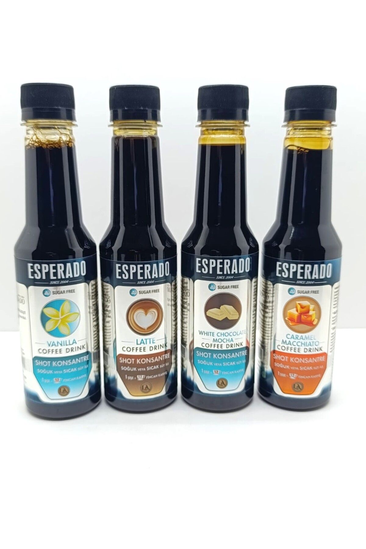 ESPERADO VANİLYA *KARAMEL*LATTE*WHİTE CHOCOLATE AROMALI SOĞUK KAHVE MİX 4 LÜ SET 250 ML