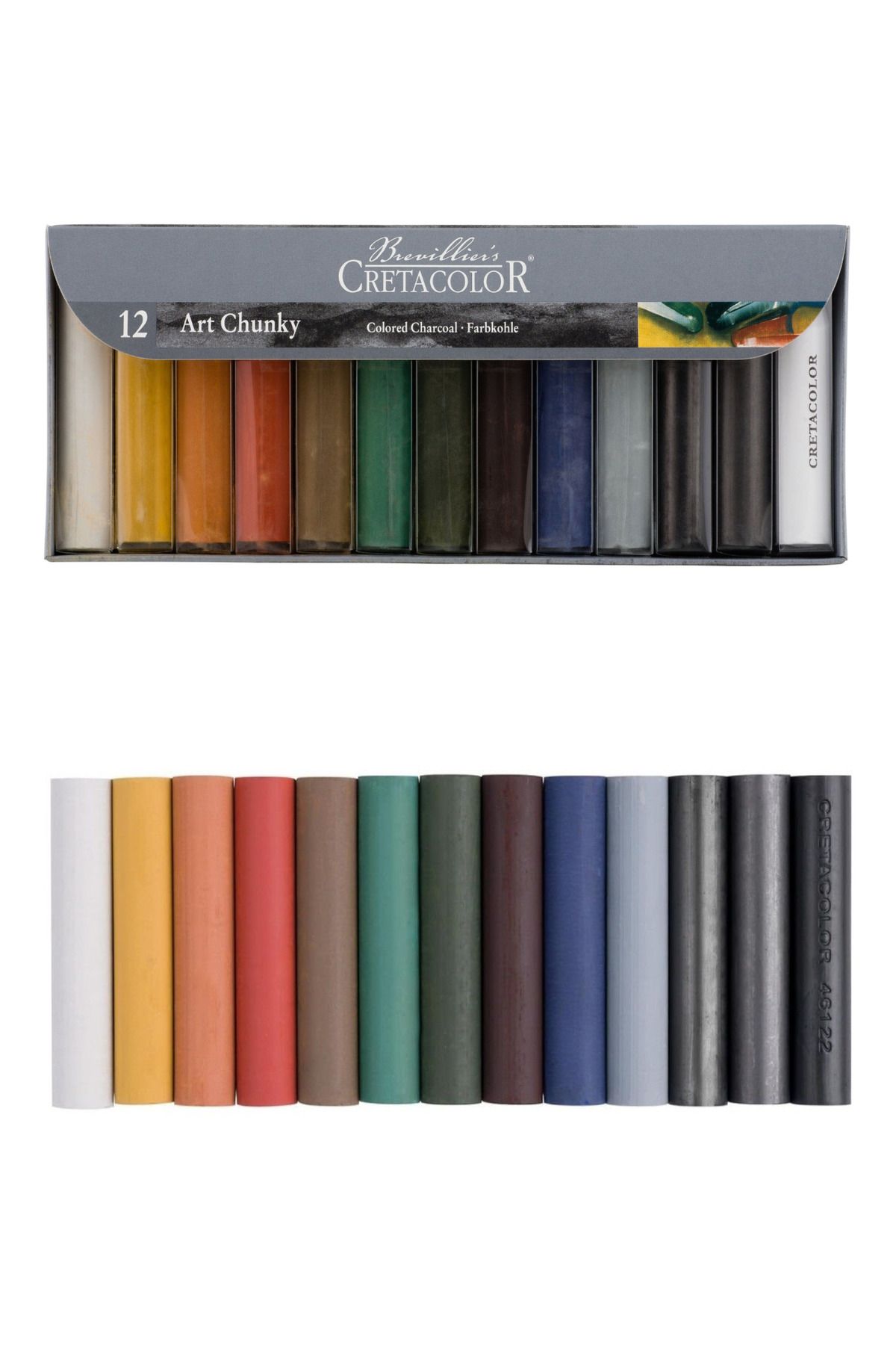 GLANCE-Cretacolor Charcoal Fuser Set 12 Pcs Set 18X80 mm Sketch Set 2