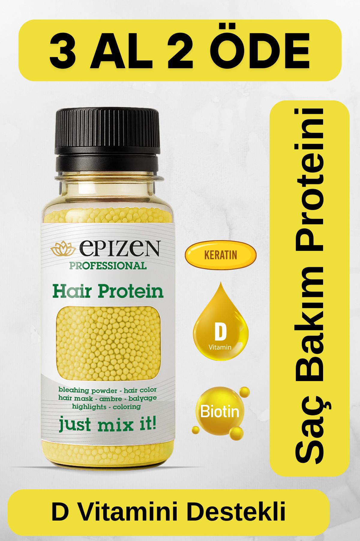 EPİZEN Saç Bakım Proteini / D Vitaminli Besleyici Onarıcı Saç Dökülmelerine Karşı Destekli Ürün