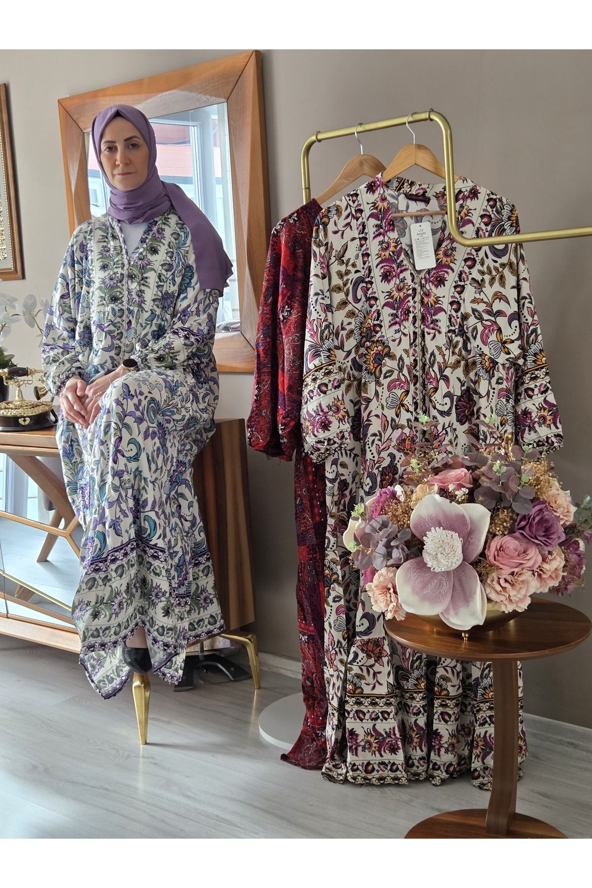 Butik DÜĞMELİ VİSKON ELBİSE
