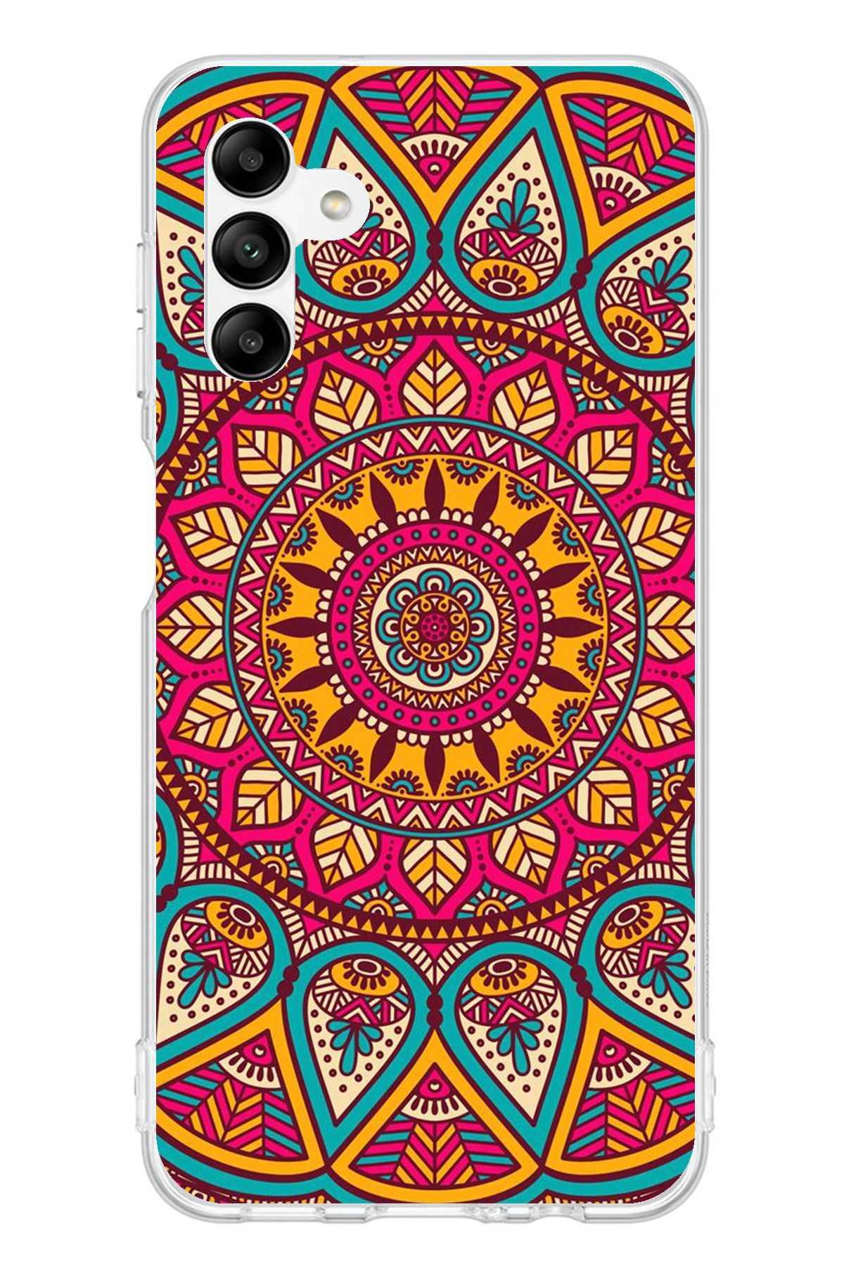TechTree Samsung Galaxy A04s Uyumlu Mandala Şeffaf Silikon Kılıf