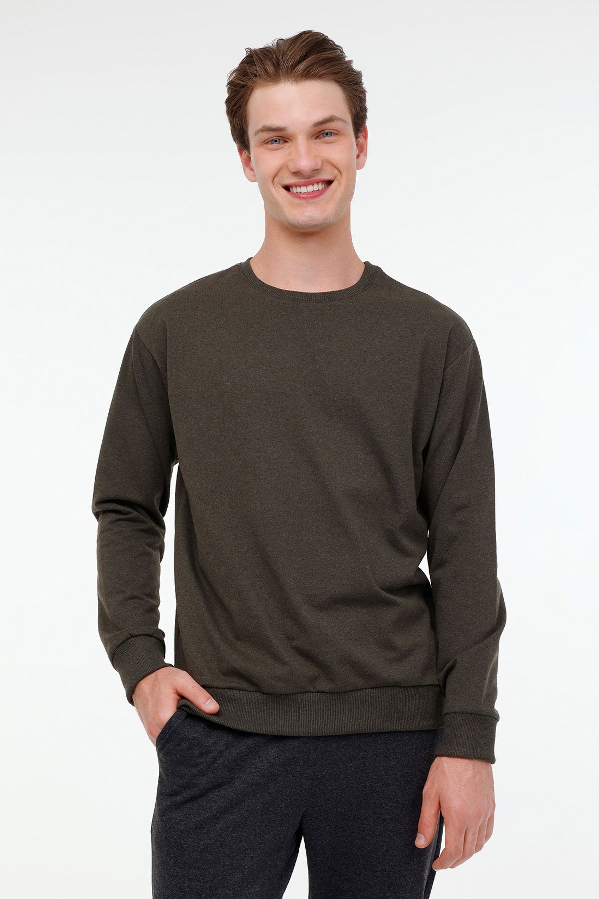 Kinetix Mr Rjn90 C Sw 4pr Khaki Męska Bluza Mężczyzna - S