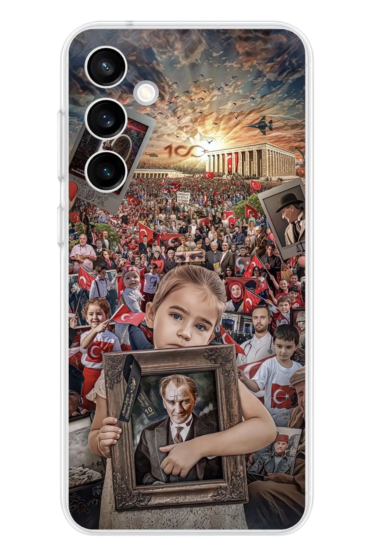TechTree Samsung Galaxy S23 Fe Uyumlu Atatürk Anıtkabir Şeffaf Silikon Kılıf