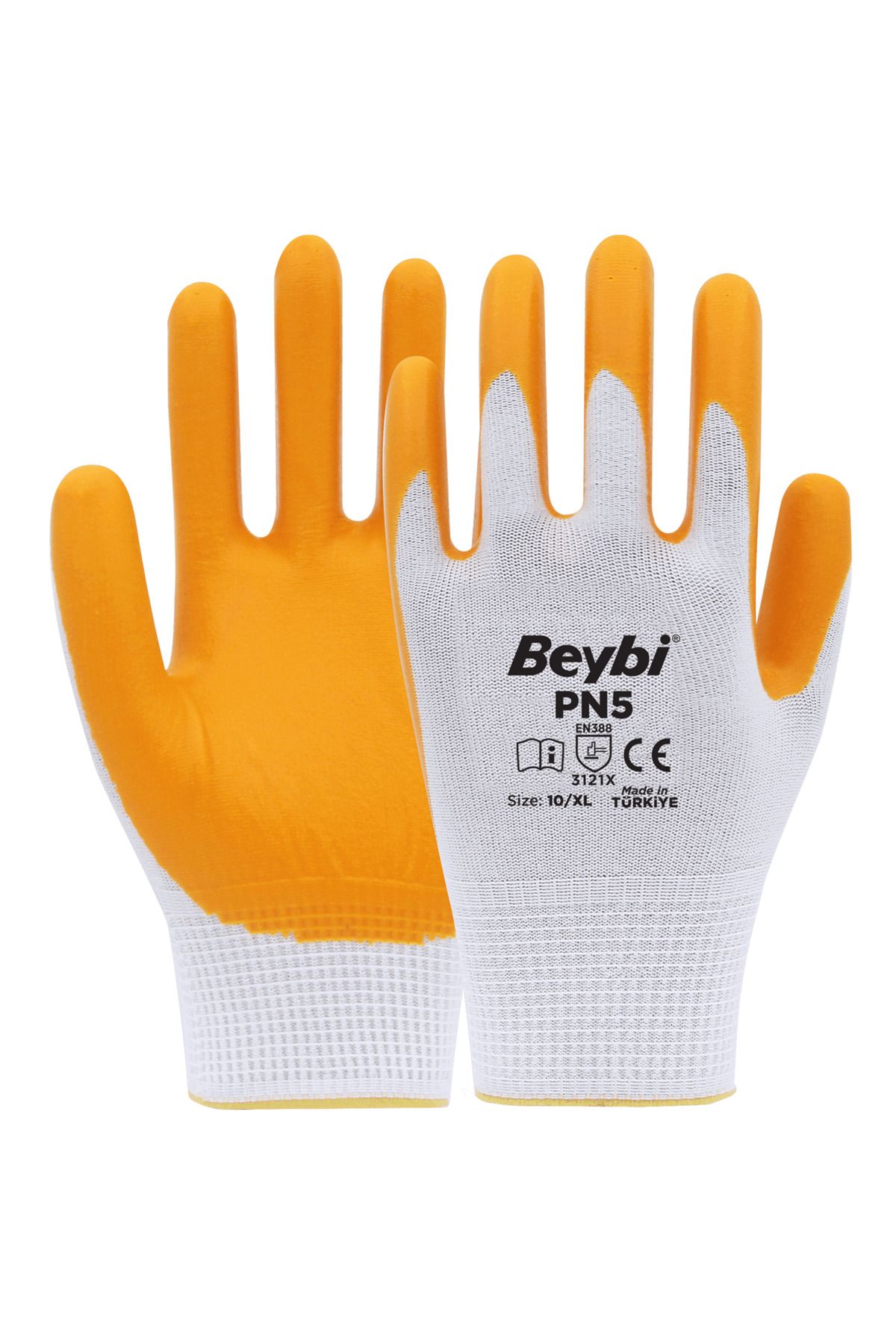 Beybi PN5 Nitril Kaplı Polyester Eldiven - 12 ÇİFT