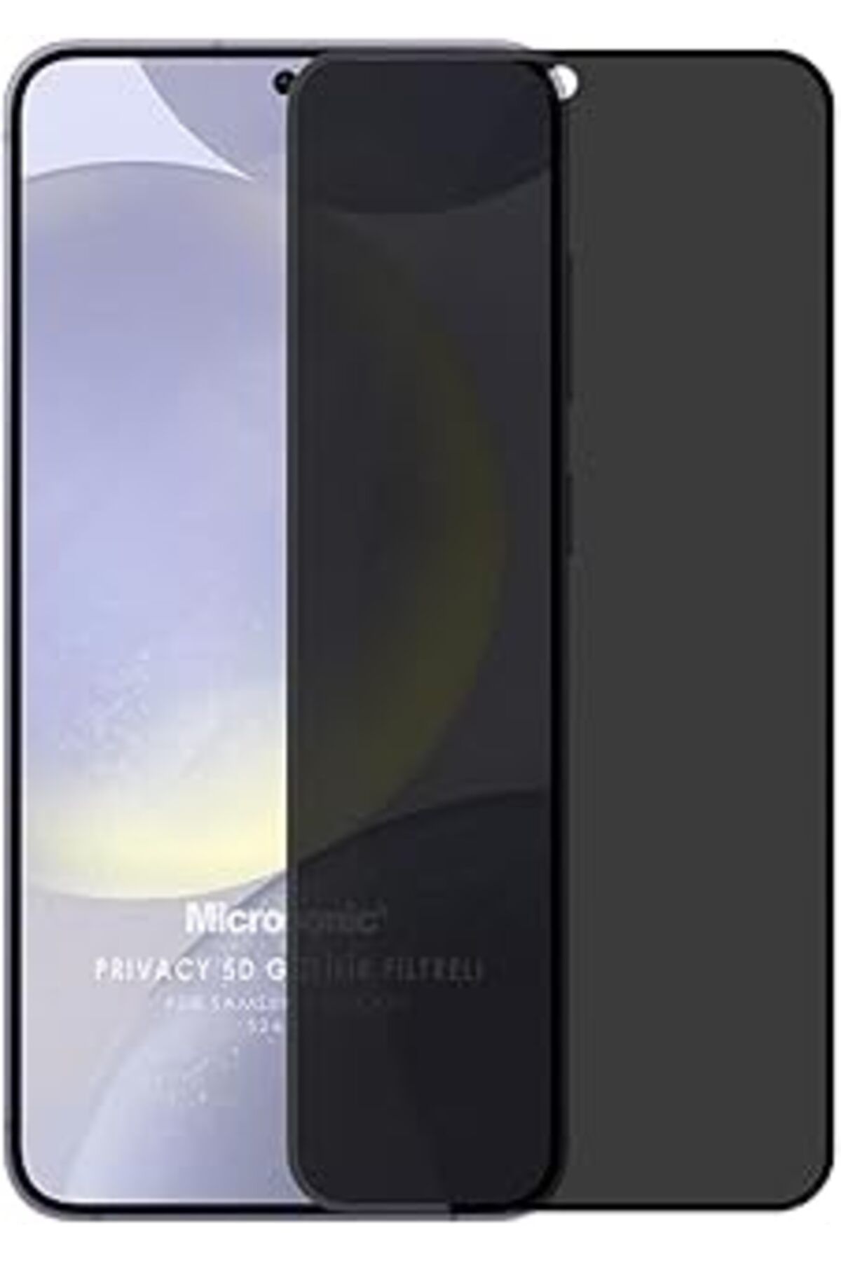 Pazarcan Microsonic Samsung Galaxy S24 Fe Privacy 5D Gizlilik Filtreli Cam Ekran Koruyucu Siyah