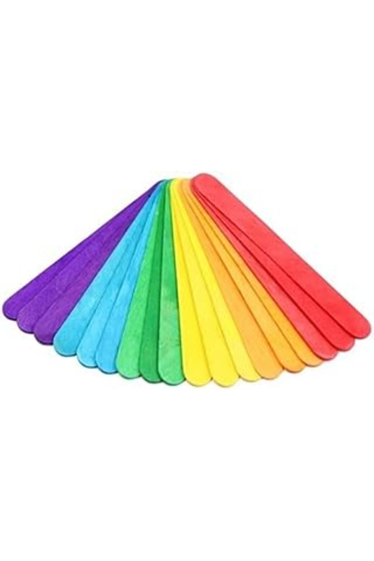 Qedii Renkli Ahşap Dil Çubuğu 50'Li (1 Paket)