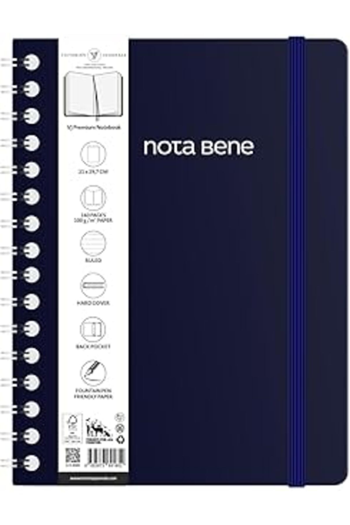 Karachil Nota Bene Spiralli Premium Sert Kapak Defter, 21X29,7 Cm, Çizgili