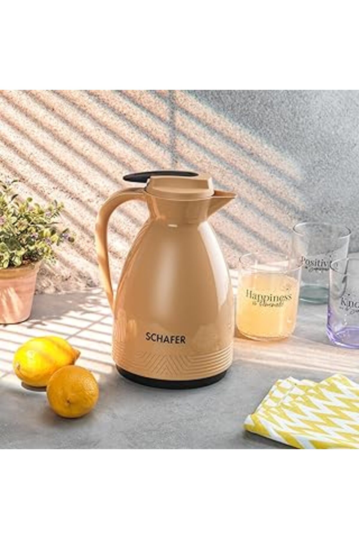 Pazarcan Schäfer Kitchenhouse 1 L Cam Termos-Sarı