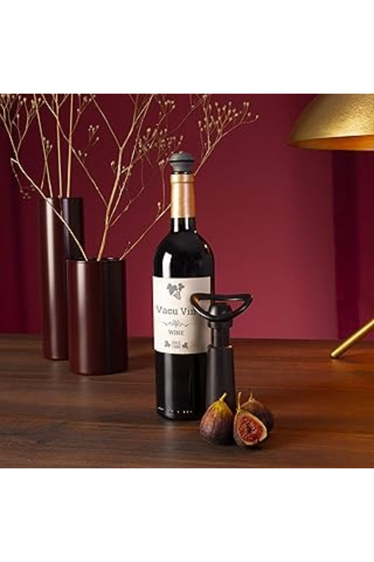 Mu Art Vacu Vin Şarap Pompası Concerto 3 Tıkaçlı, Plastik, Siyah, Standart 9876606