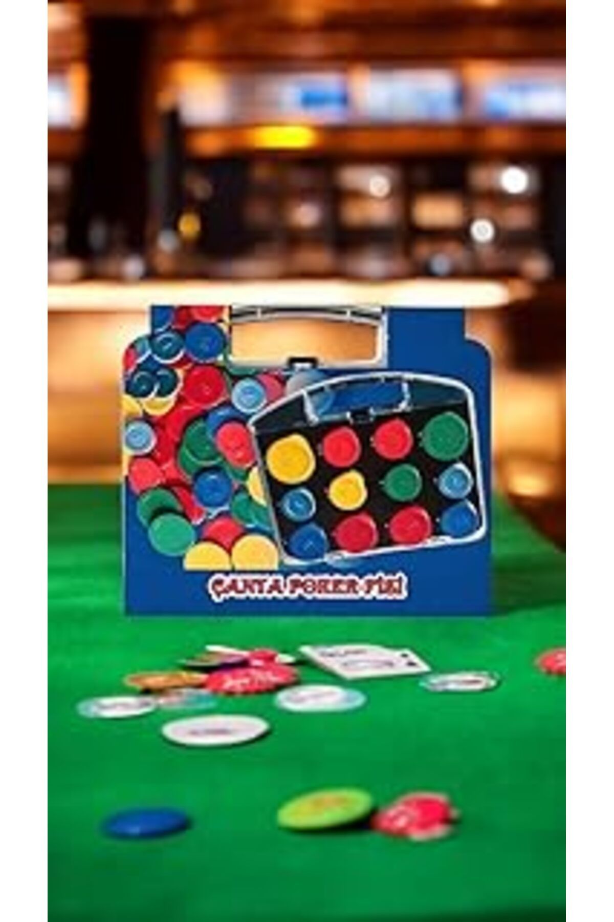 Karachil Çantalı Plastik Poker Fişi Poker Chip Poker Çipi 96 Adet