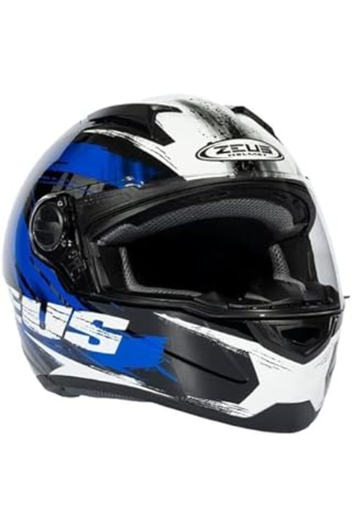 Mu Art Ahşap Zeus Zs-811A Al8 Motosiklet Kaskı Kapalı Kask Black Blue S