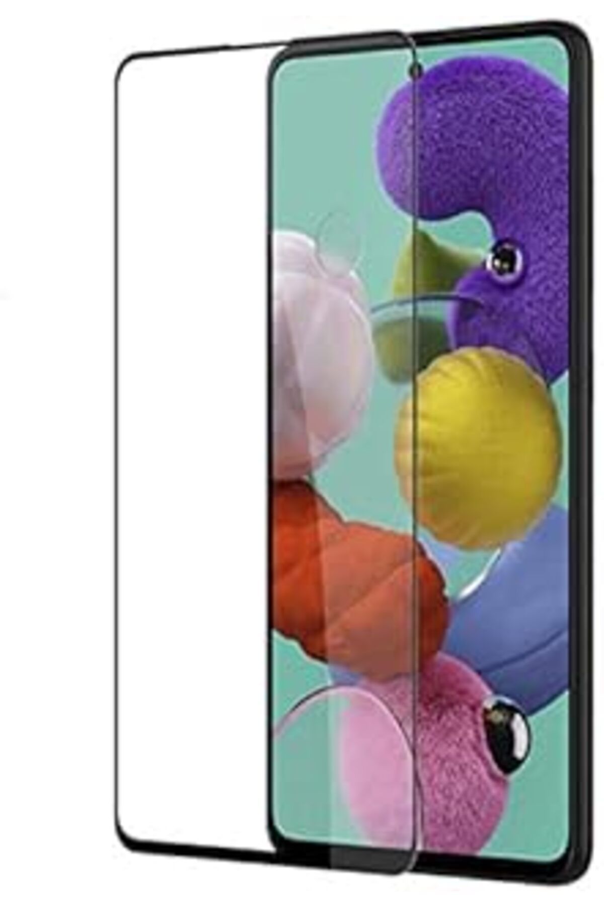 Karachil Aksesuarcim Ile Uyumlu Galaxy A71 Ekran Koruyucu Tam Kapatan Nano Siyah