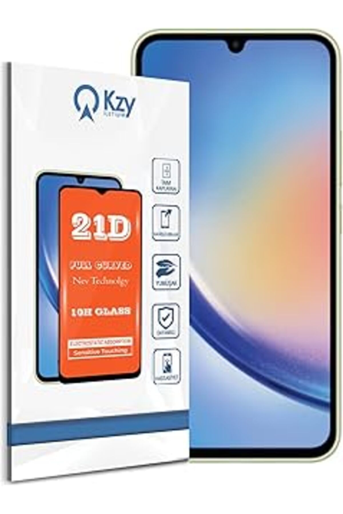 Karachil Kzy İletişim Galaxy A34 Tam Kaplayan 21D Temperli Ekran Koruyucu Cam