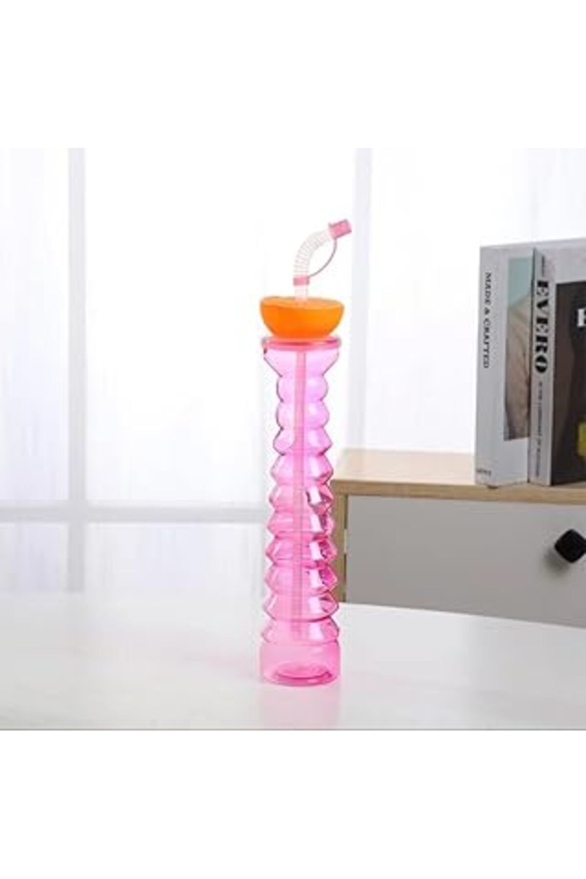 Roses Store Emey E-ticaret 500 ml Figürlü Pipetli Suluk Matara (PEMBE)