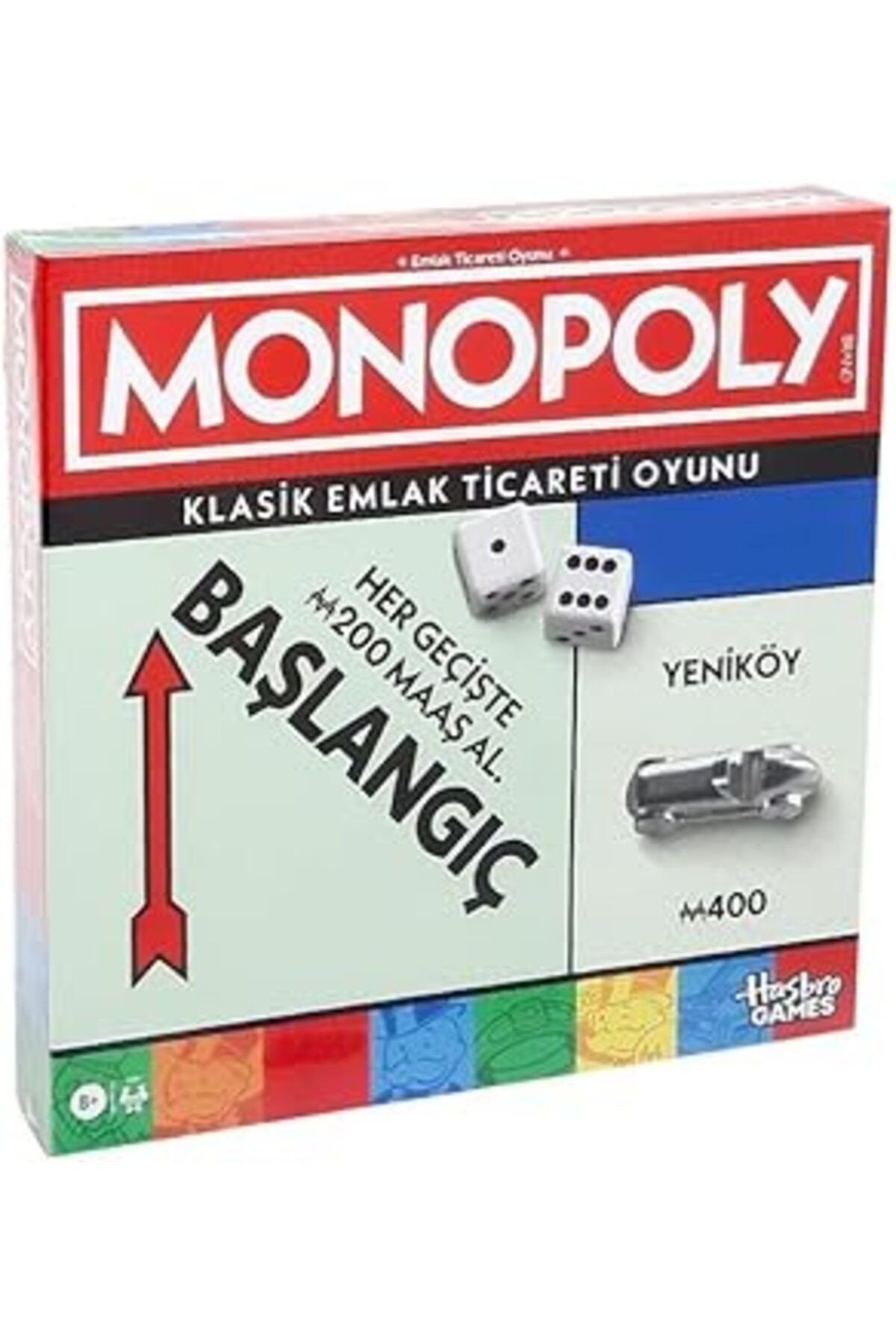 Qedii Hasbro Gaming Monopoly Saklama Tepsili Ve Daha Büyük Piyonlu Kutu Oyunu