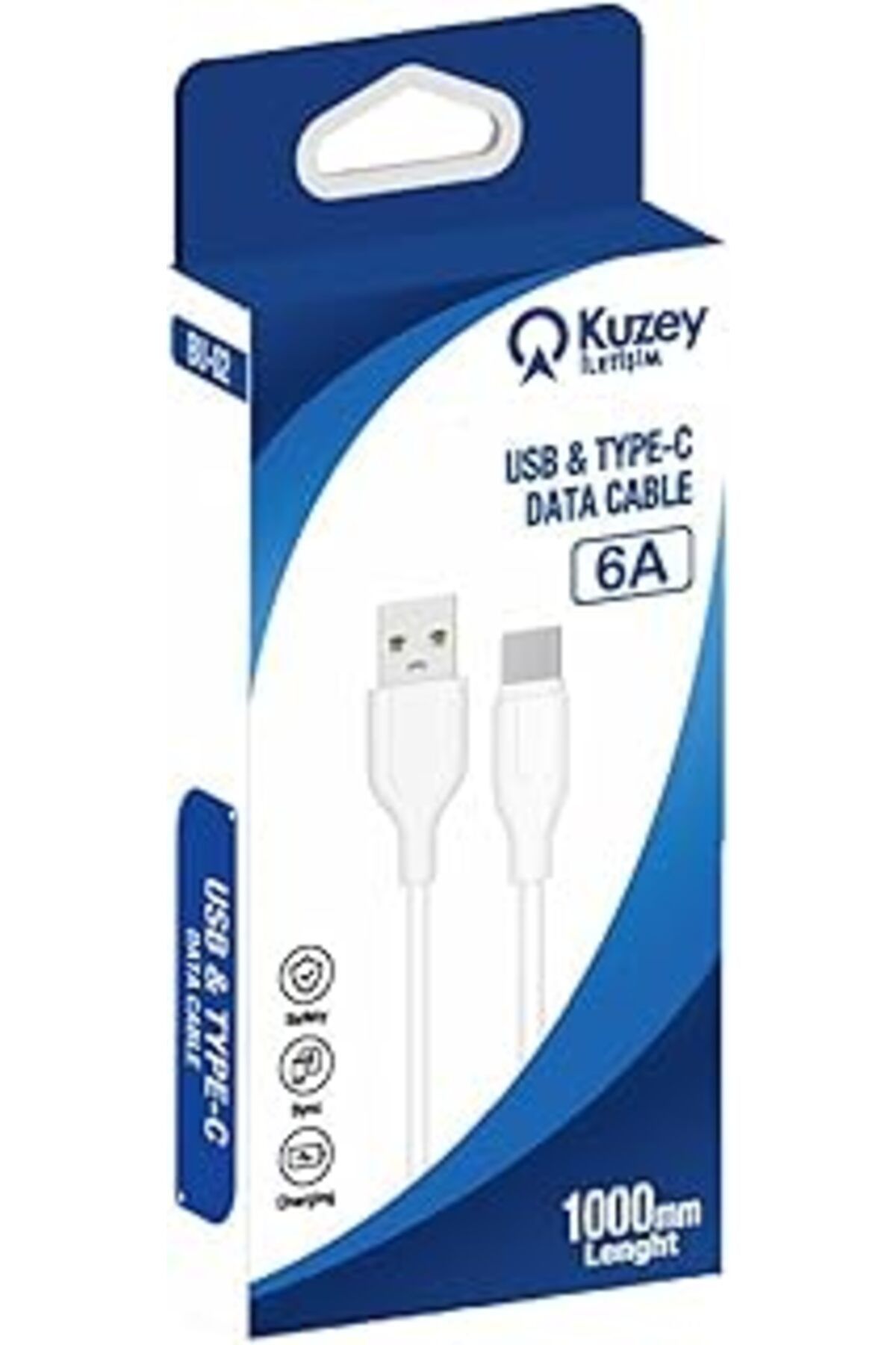 Karachil Kzy Iletişim Iletişm Type-c 6 Amper Hızlı Şarj Ve Data Kablosu 1 Metre