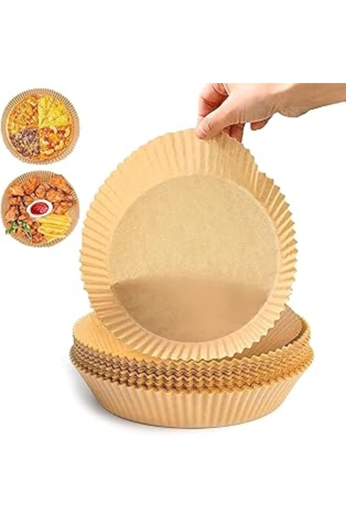 Karachil Odavar Airfryer Pişirme Kağıdı, 50 Adet, Yuvarlak, Fırın Tepsisi, Yanmaz, Yapışmaz, Gıda Parşömeni,