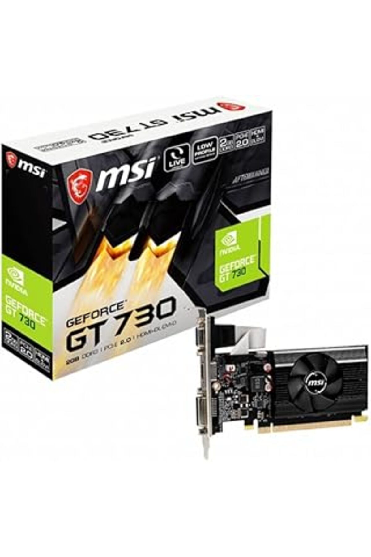 Pazarcan Msi Vga N730K-2Gd3/Lp Gt730 2Gb Ddr3 64B Dx12 Pcie 2.0 X16 (1Xvga 1Xdvi 1Xhdmi) Anakart