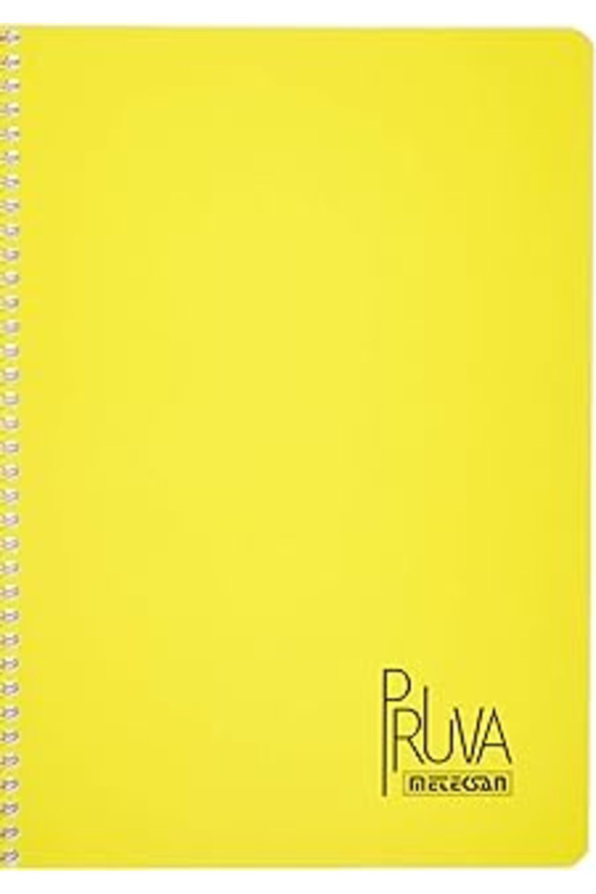 Karachil Meteksan Pruva A4 Pet Spiralli Karton Kapaklı Defter 144 Yaprak - Kareli - Sarı