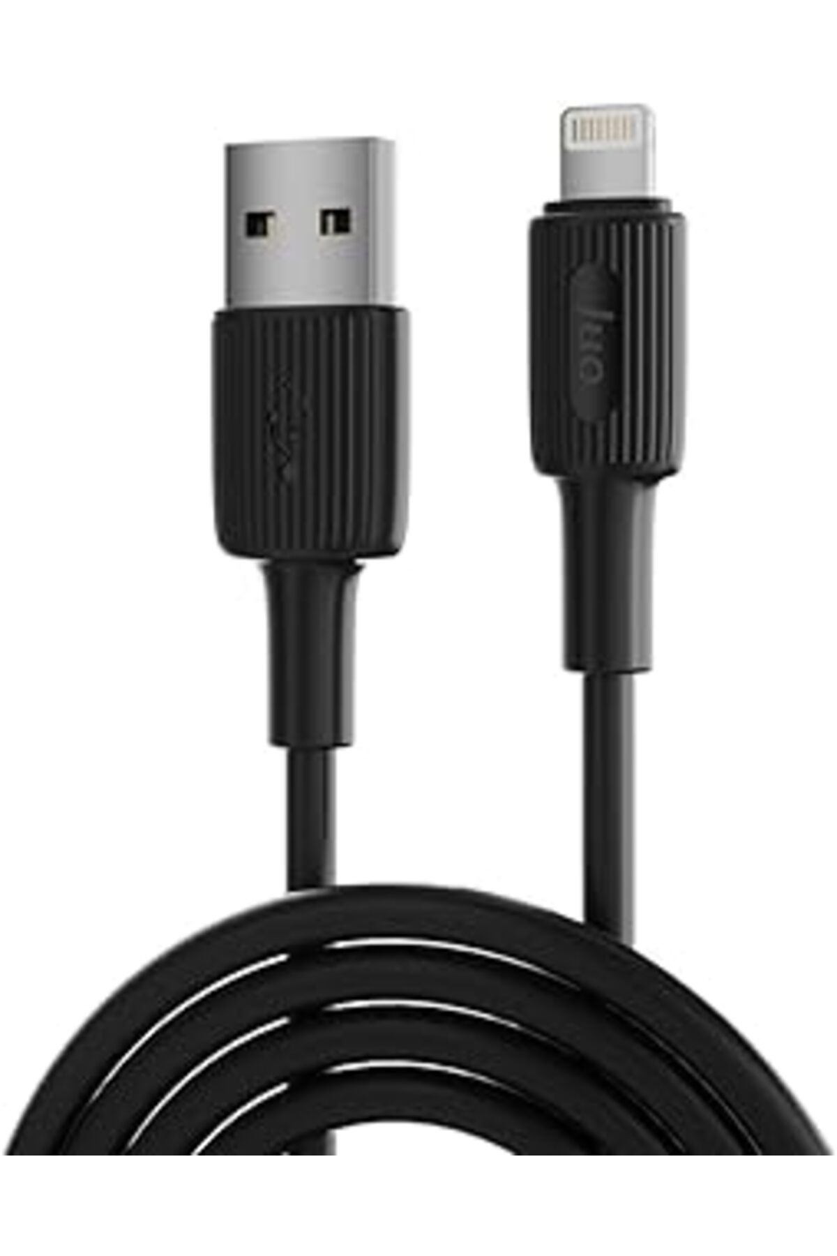 Karachil Juo 12W 2.4A Usb-A To Lightning Iphone Ipad Silikon Hızlı Şarj Ve Data Kablosu Siyah 2 Metre