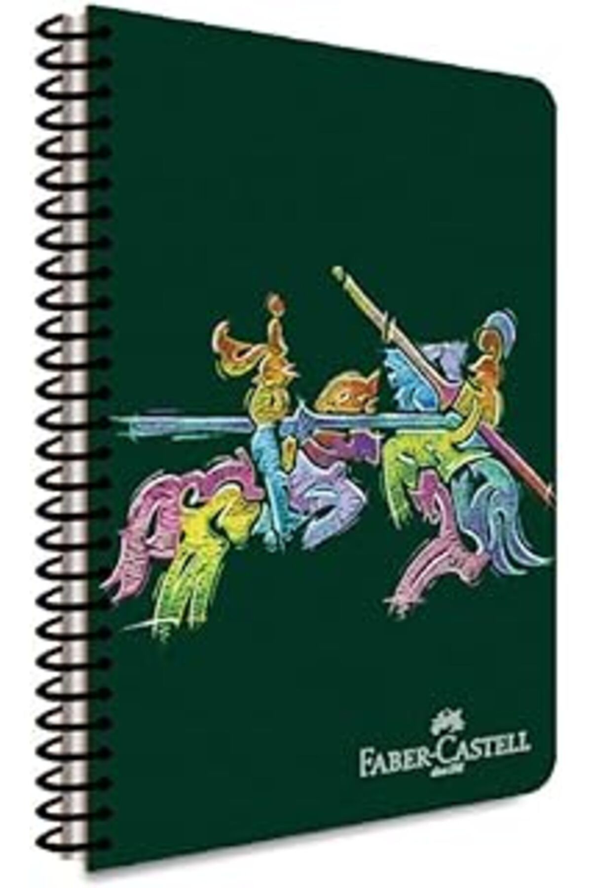 Karachil Faber-Castell Şövalye Desenli Klasik Spiralli Defter, A4, 120 Yaprak, 70G Kağıt, Çizgili, Dayanıklı