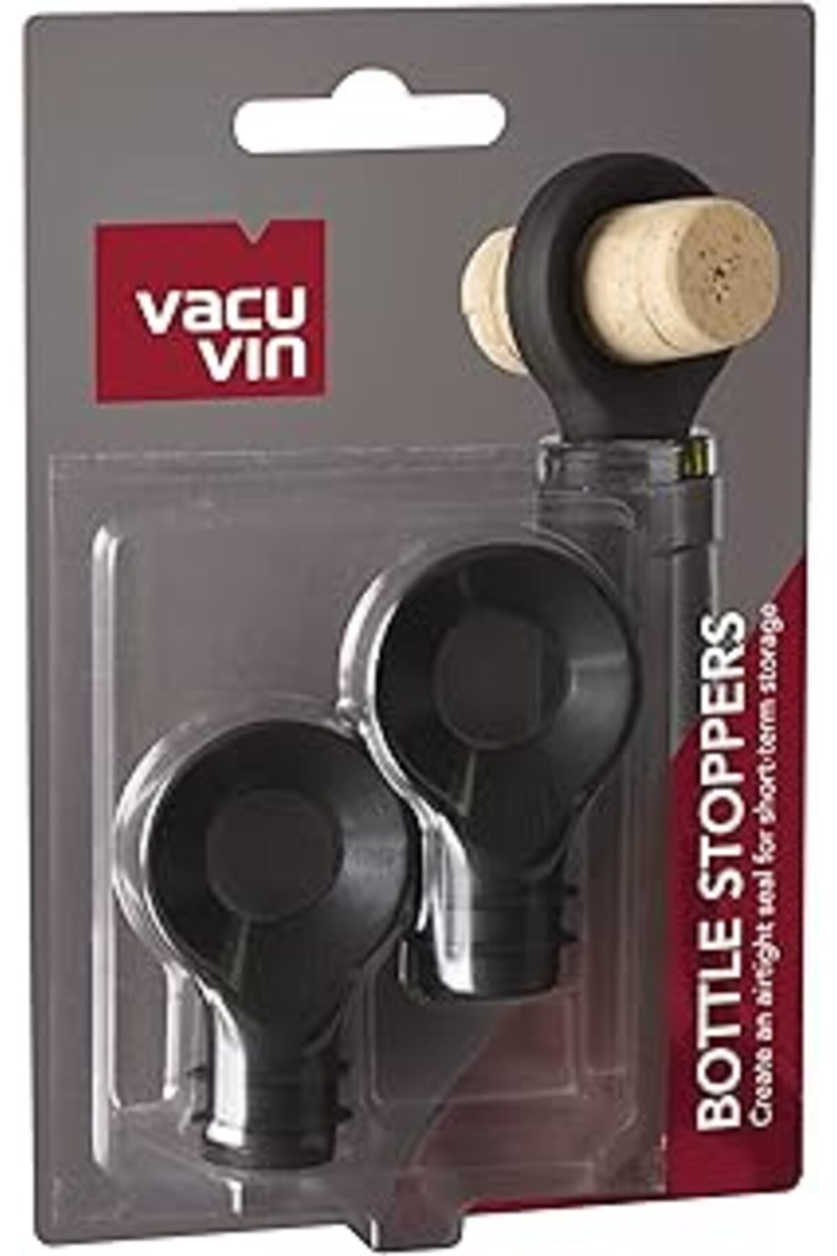 Pazarcan Vacu Vin Şişe Kapağı 2'Li Set Siyah, 5 Cm