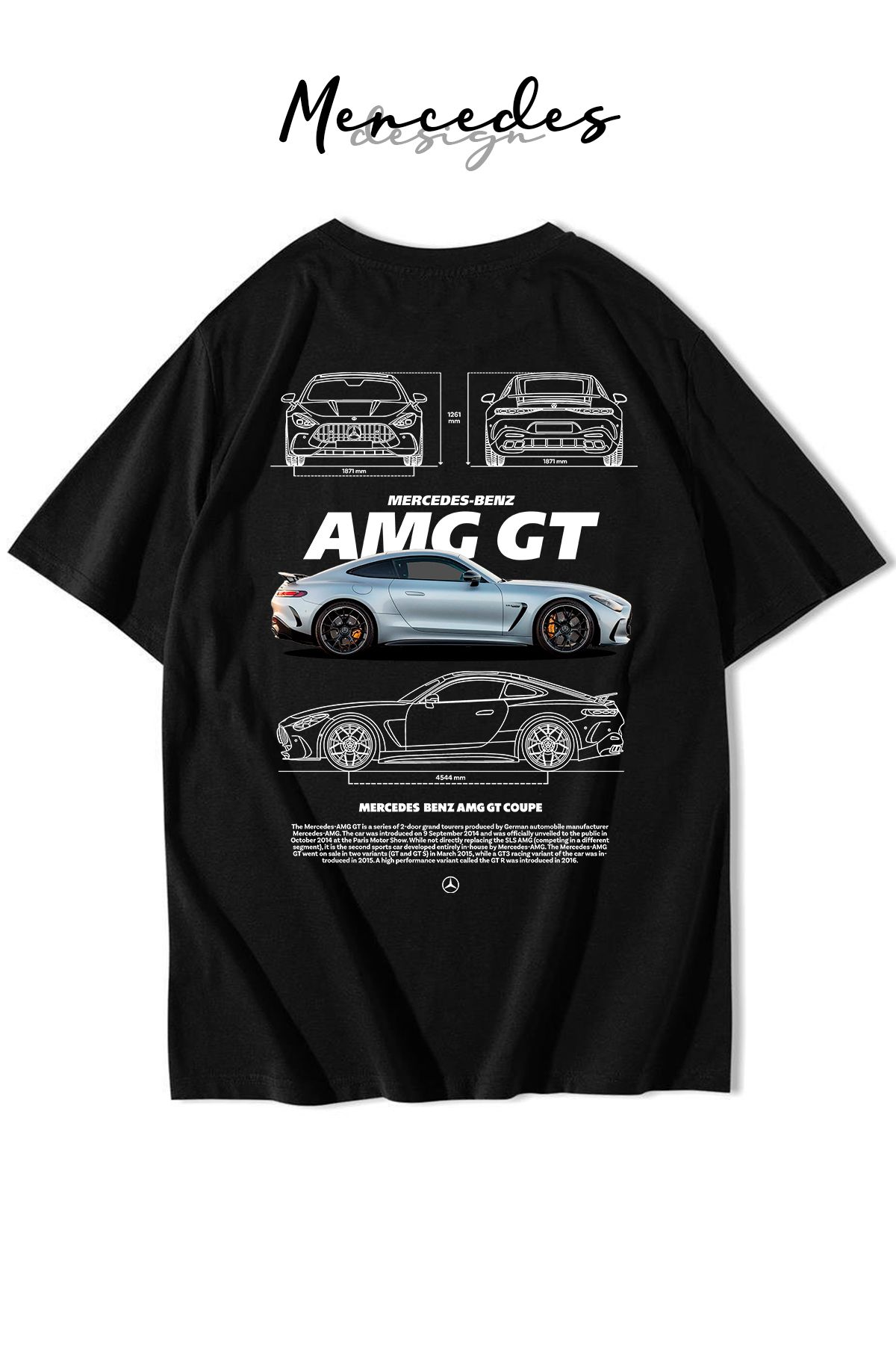 Freeyez-Unisex Oversize Mercedes Amg Gt Coupe T-Shirt 1
