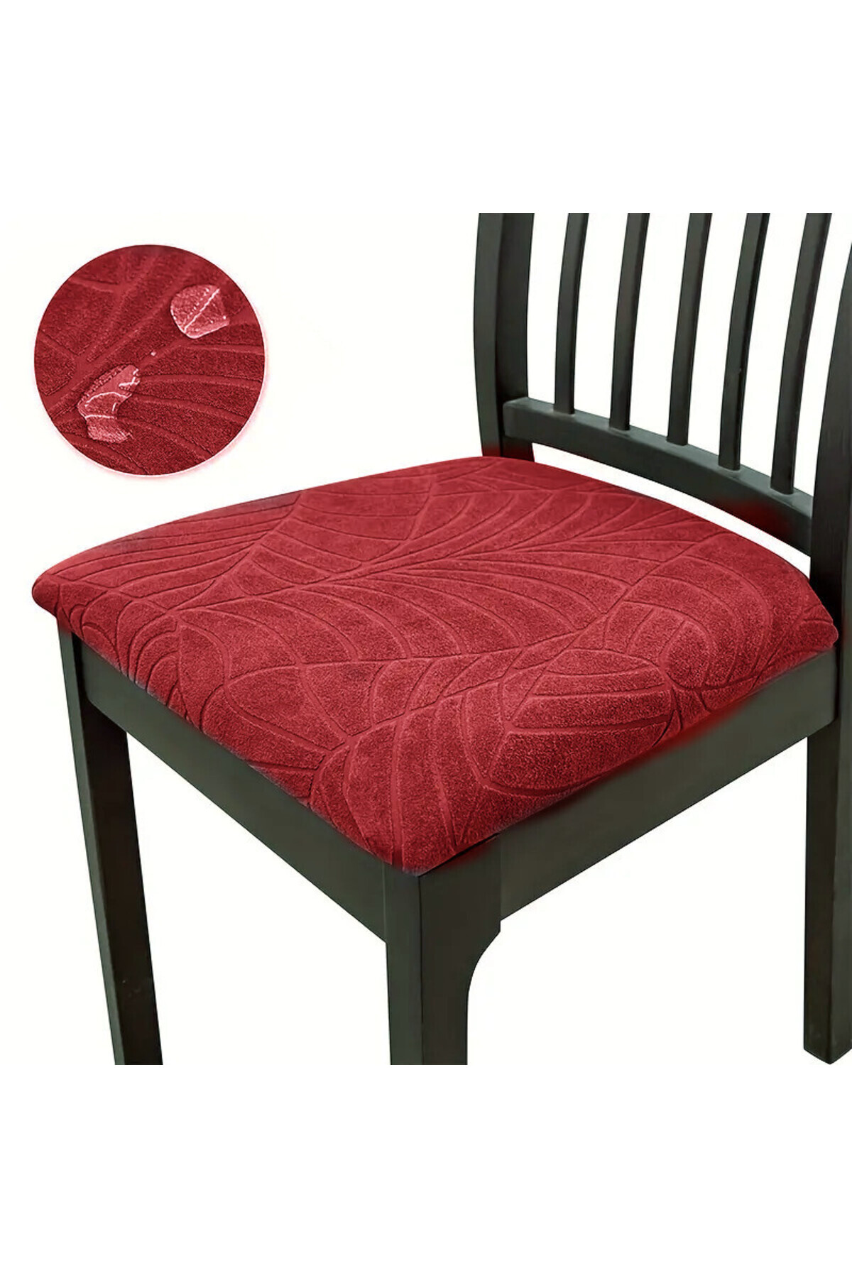 Choice-4PCS Wine Red WaterProof Dining Room Chair Cover Seat Covers Spandex 13solid Colors Removable Washab 1