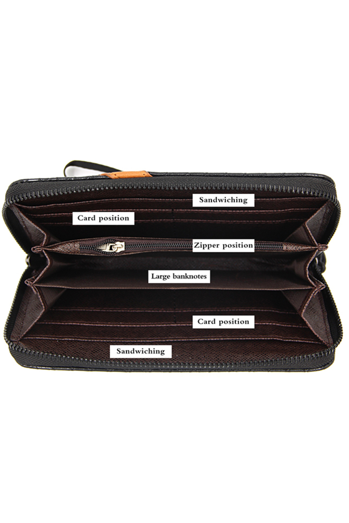 ETG-Classic Braid PU Leather Large Capacity Men Long Wallet Zipper Card Holder Phone Bag 6