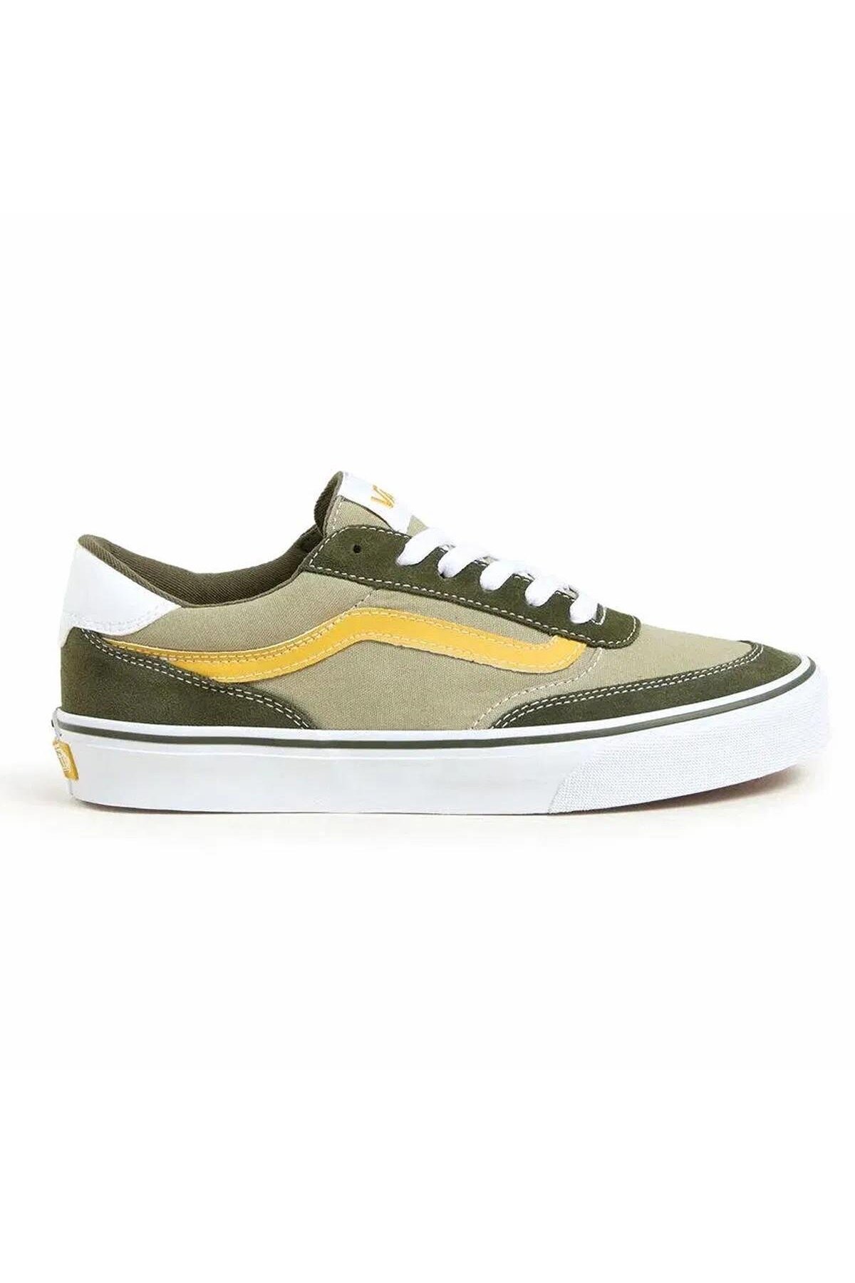 ونس مردانه خاکی Brooklyn Ls - بلوک رنگی - کفش ورزشی و غیر رسمی Grape Leaf VN000D7QKCZ1-Khaki