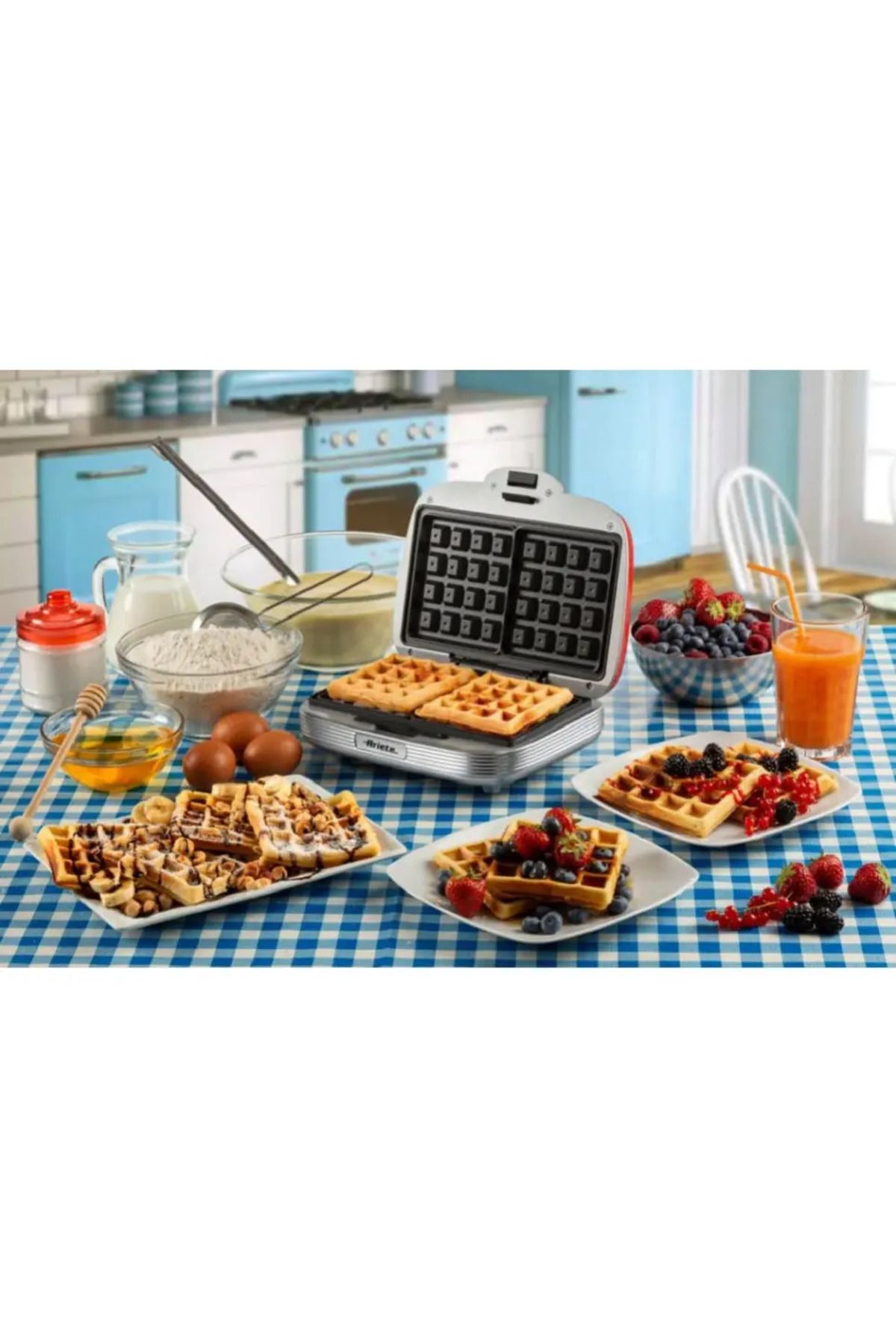 ARIETE-Waffle Maker 1973WH/RED Ariete, non-stick plates, light indicator, White/Red 4